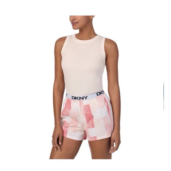 Dkny Dresses & Skirts - DKNY Women's Ribbed Tank Woven Short Set Loungewear XL Pink NIB